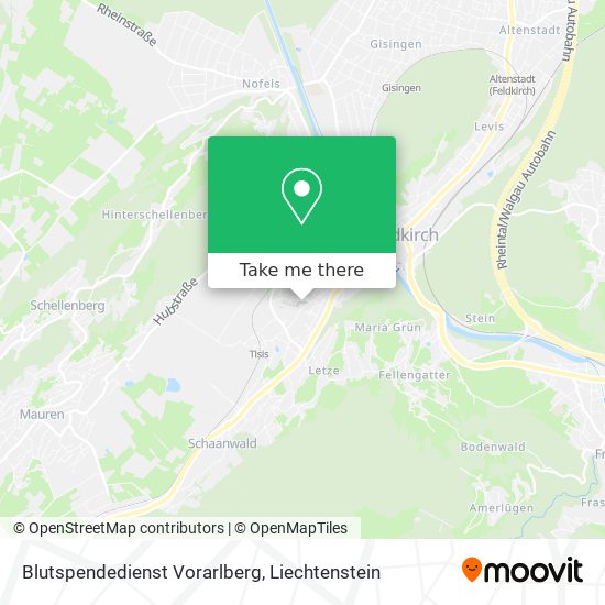 Blutspendedienst Vorarlberg map