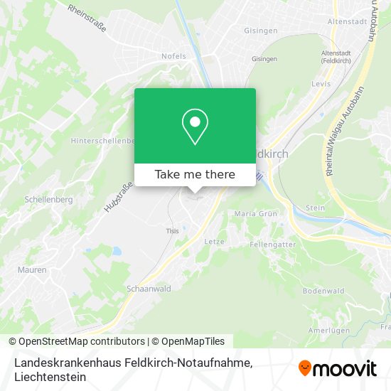 Landeskrankenhaus Feldkirch-Notaufnahme map