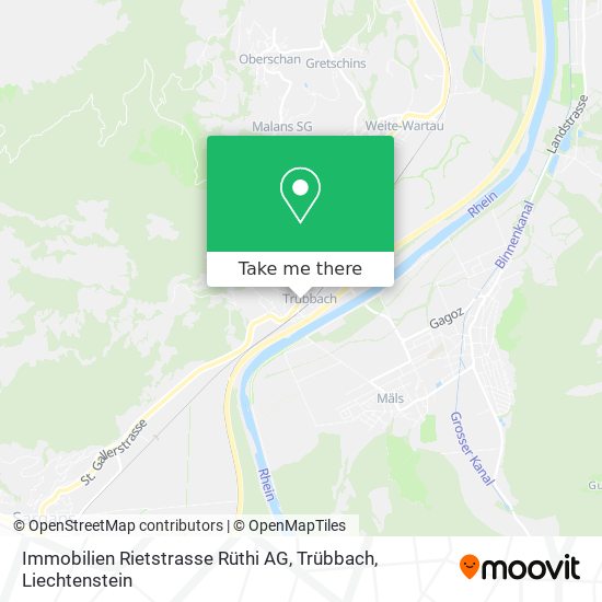 Immobilien Rietstrasse Rüthi AG, Trübbach map