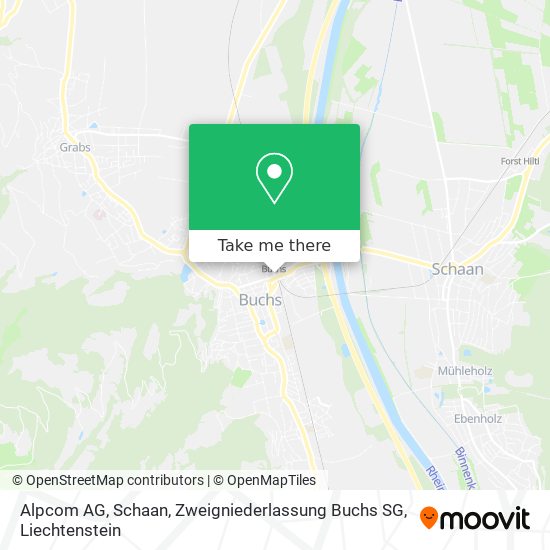Alpcom AG, Schaan, Zweigniederlassung Buchs SG map