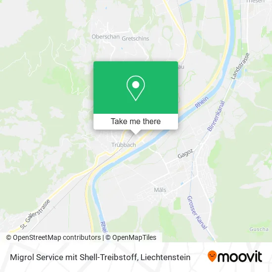 Migrol Service mit Shell-Treibstoff map