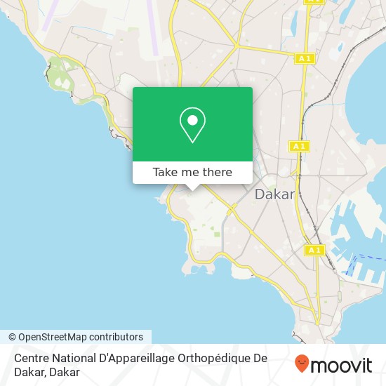 Centre National D'Appareillage Orthopédique De Dakar map