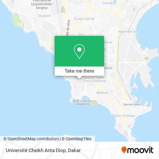 Université Cheikh Anta Diop map