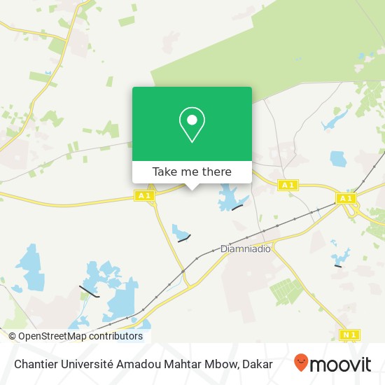 Chantier Université Amadou Mahtar Mbow map