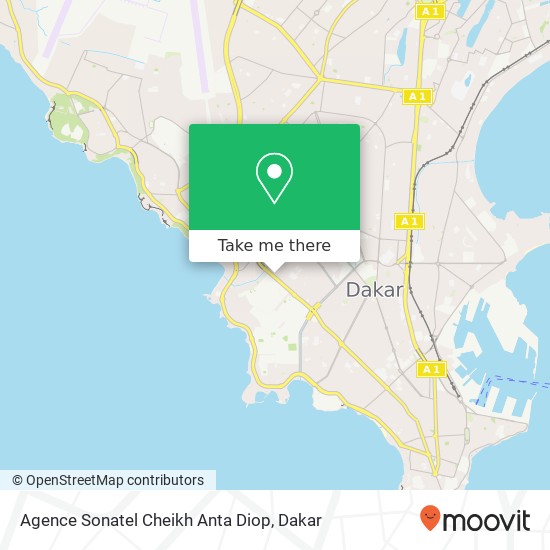 Agence Sonatel Cheikh Anta Diop map