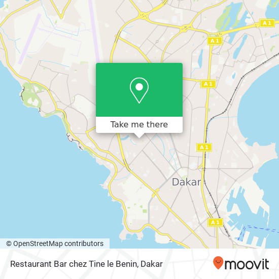 Restaurant Bar chez Tine le Benin map