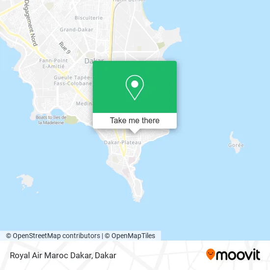 Royal Air Maroc Dakar map