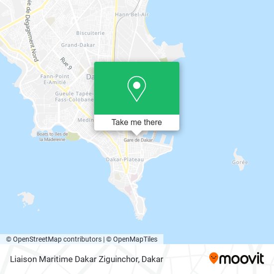 Liaison Maritime Dakar Ziguinchor map