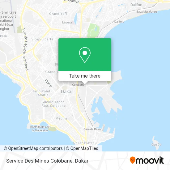 Service Des Mines Colobane map