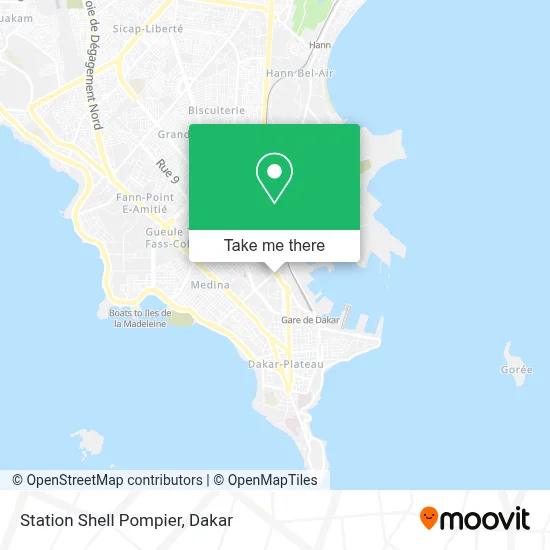 Station Shell Pompier map