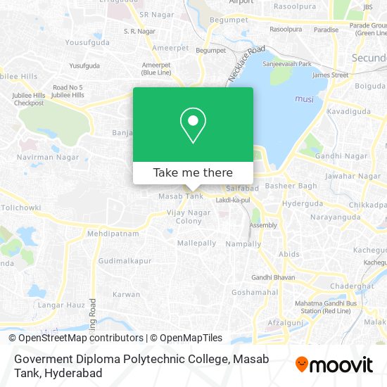 Goverment Diploma Polytechnic College, Masab Tank map