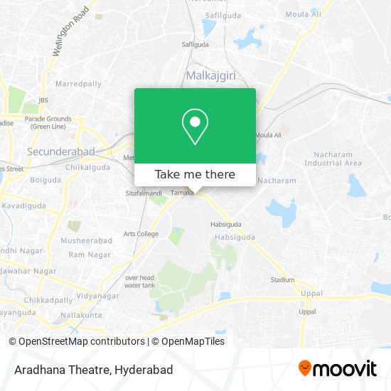 Aradhana Theatre map