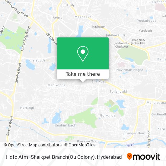 Hdfc Atm -Shaikpet Branch(Ou Colony) map