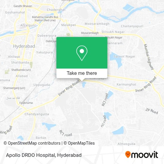 Apollo Drdo Hospital map
