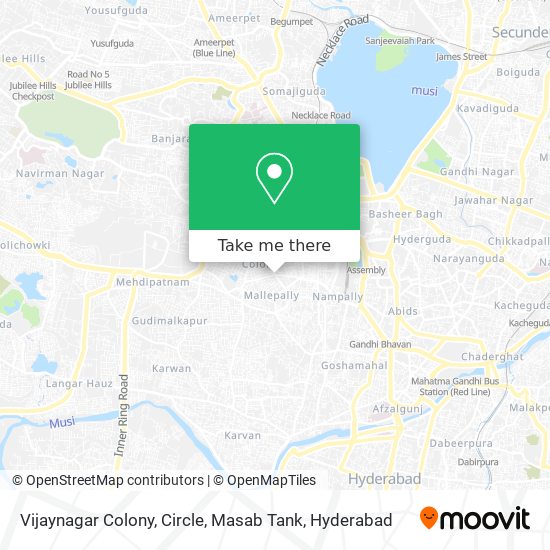 Vijaynagar Colony, Circle, Masab Tank map