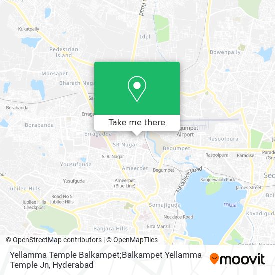 Yellamma Temple Balkampet;Balkampet Yellamma Temple Jn map