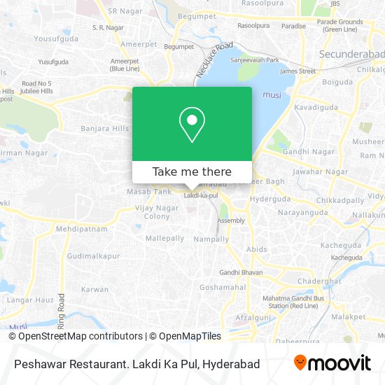 Peshawar Restaurant. Lakdi Ka Pul map