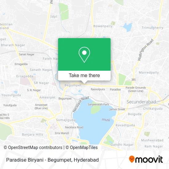 Paradise Biryani - Begumpet map