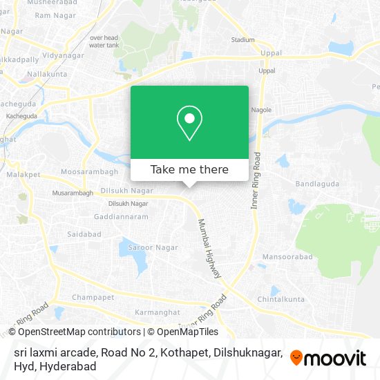 sri laxmi arcade, Road No 2, Kothapet, Dilshuknagar, Hyd map