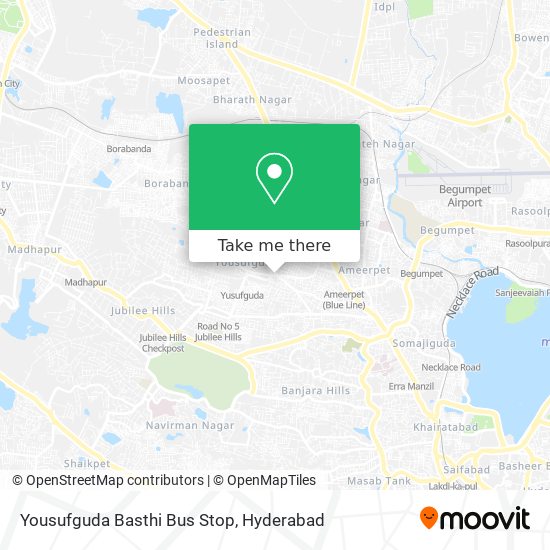 Yousufguda Basthi Bus Stop map