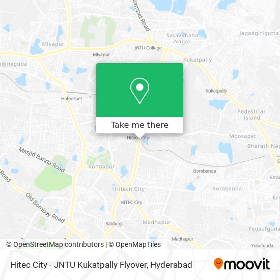 Hitec City - JNTU Kukatpally Flyover map