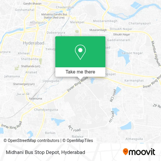 Midhani Bus Stop Depot map