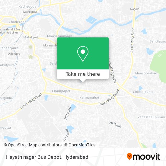 Hayath nagar Bus Depot map