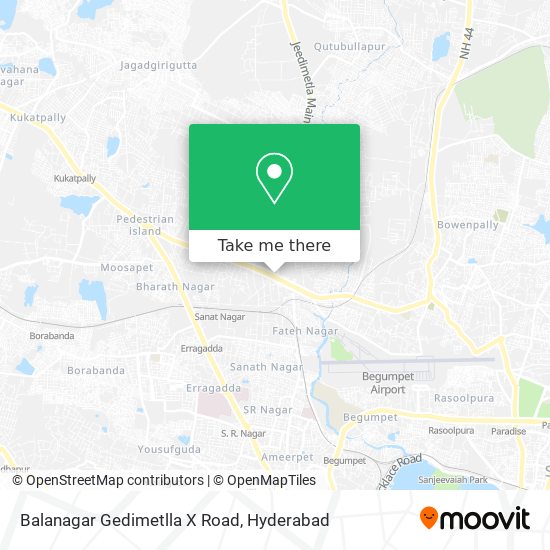 Balanagar Gedimetlla X Road map
