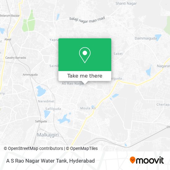 A S Rao Nagar Water Tank map