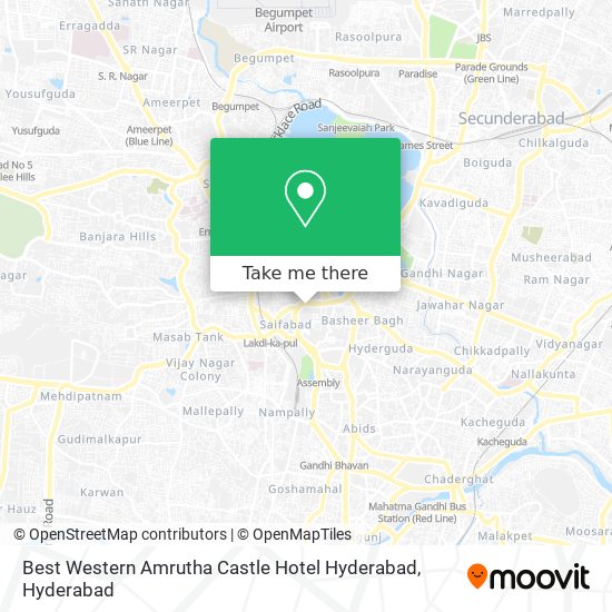 Best Western Amrutha Castle Hotel Hyderabad map
