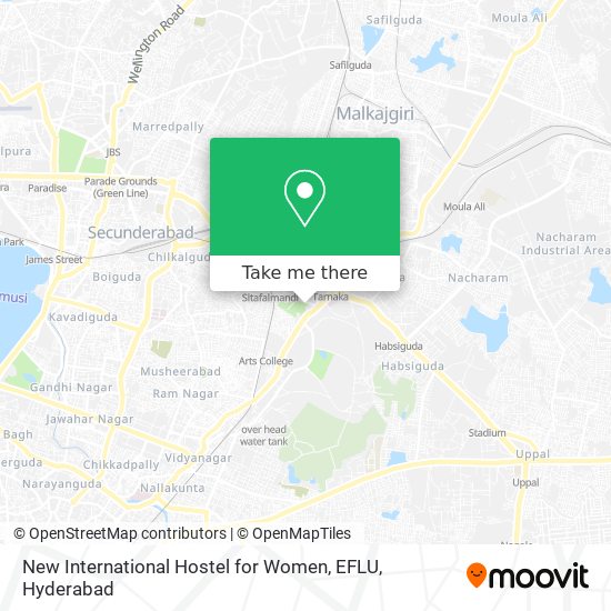 New International Hostel for Women, EFLU map