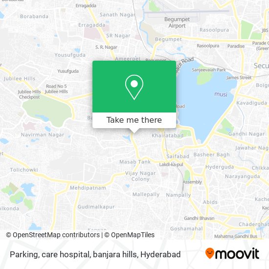 Parking, care hospital, banjara  hills map