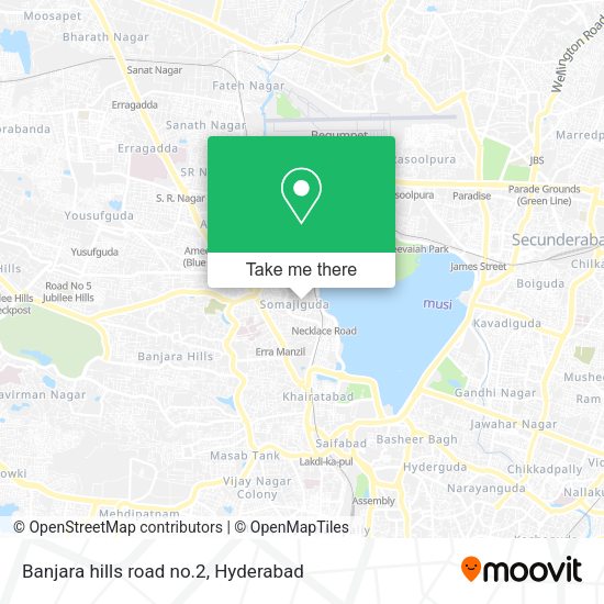 How to get to Banjara hills road no.2 in Hyderabad by bus?