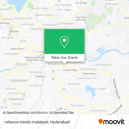 reliance trends malakpet map