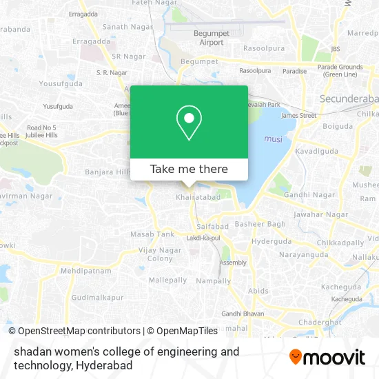 shadan women's college of engineering and technology map