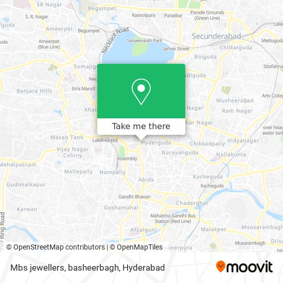 Mbs jewellers, basheerbagh map