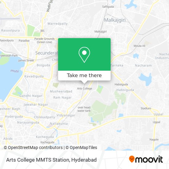 Arts College MMTS Station map