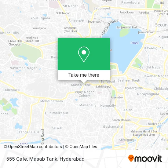 555 Cafe, Masab Tank map