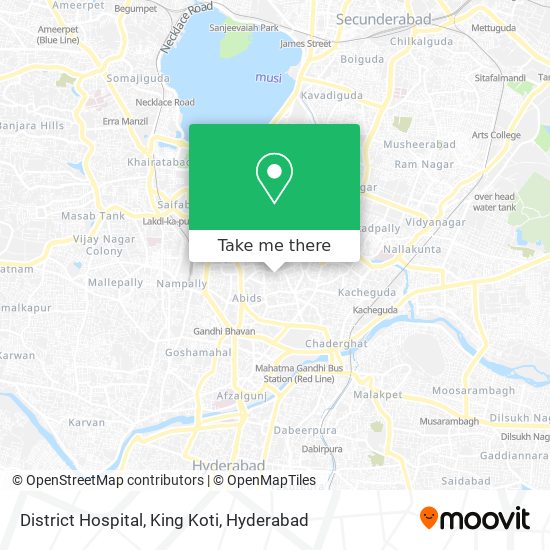 District Hospital, King Koti map