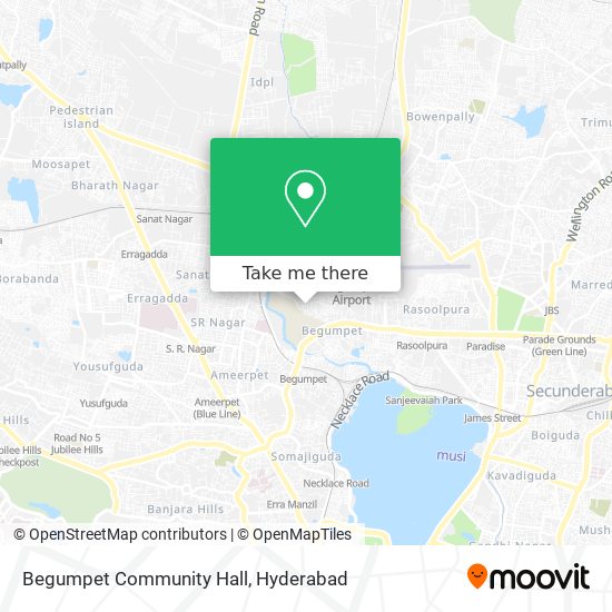 Begumpet Community Hall map