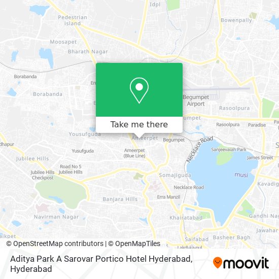 Aditya Park A Sarovar Portico Hotel Hyderabad map