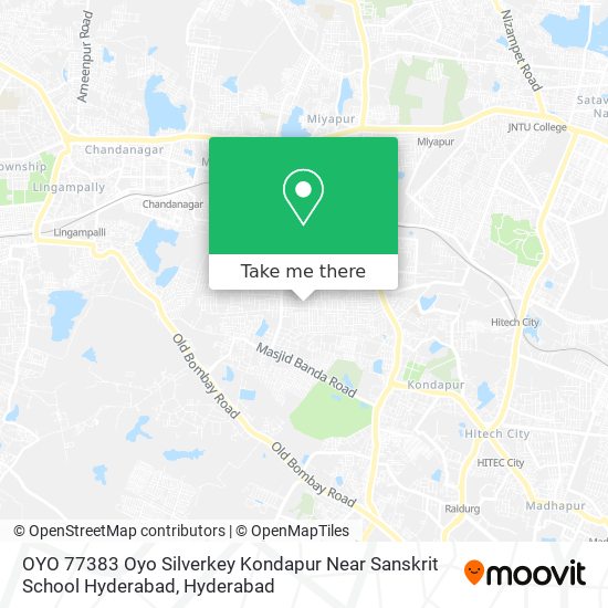 OYO 77383 Oyo Silverkey Kondapur Near Sanskrit School Hyderabad map