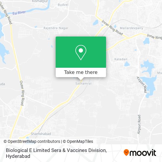 Biological E Limited Sera & Vaccines Division map