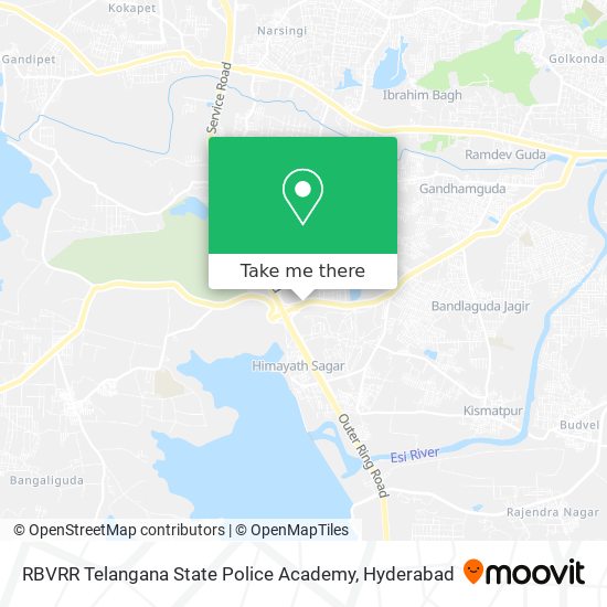 RBVRR Telangana State Police Academy map