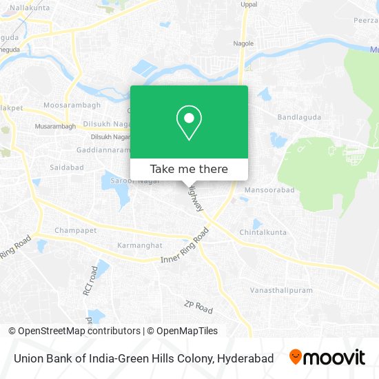 Union Bank of India-Green Hills Colony map