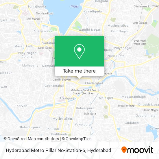 Hyderabad Metro Pillar No-Station-6 map