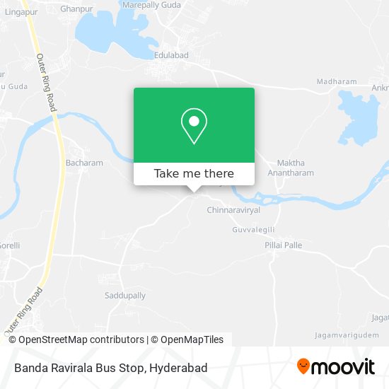 Banda Ravirala Bus Stop map
