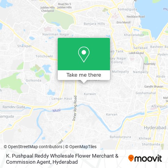 K. Pushpaal Reddy Wholesale Flower Merchant & Commission Agent map