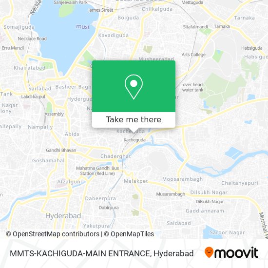 MMTS-KACHIGUDA-MAIN ENTRANCE map