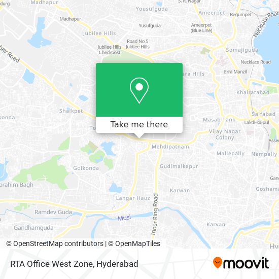 RTA Office West Zone map